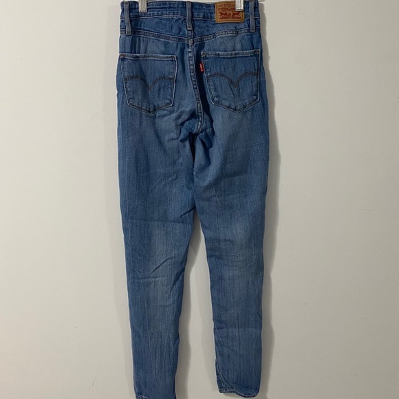 Levi’s 721 Distressed Skinny Blue Jeans SIZE 24 - Picture 2 of 7